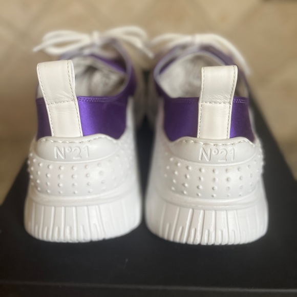 Rare!!! No. 21 Billy Satin Purple Designer Luxury Sneakers NIB NWT - Picture 13 of 16